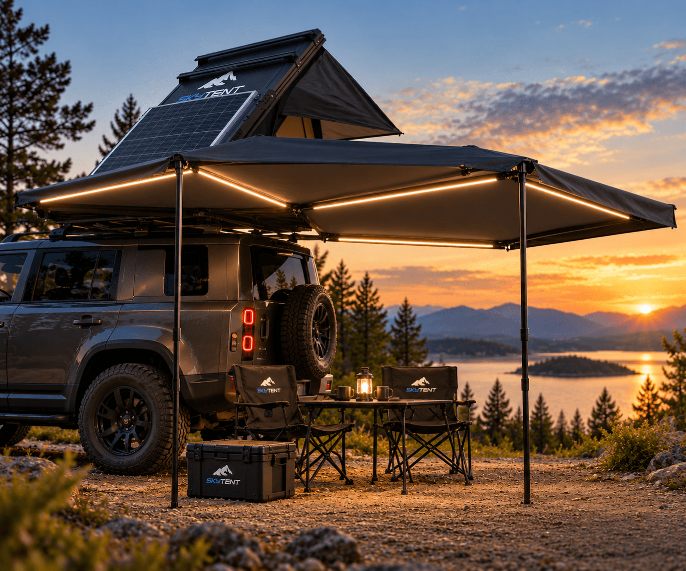 Маркиза SkyTent 180° с LED-освещением